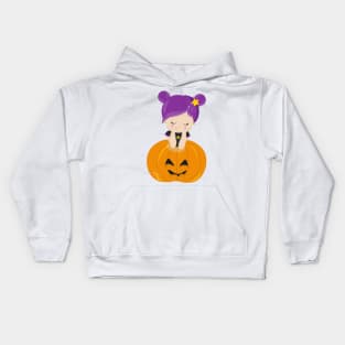 Halloween, Witch, Pumpkin, Boo, Trick Or Treat Kids Hoodie